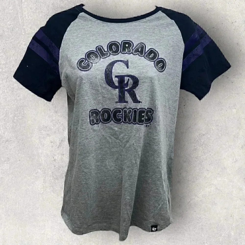 Colorado Rockies baseball T-Shirt women's size Small cotton blend, good conditio